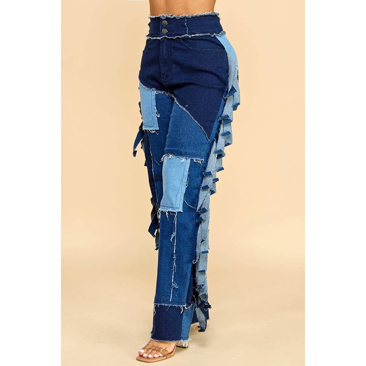 Patchwork Ripped Denim Pants for wholesale on Faire3