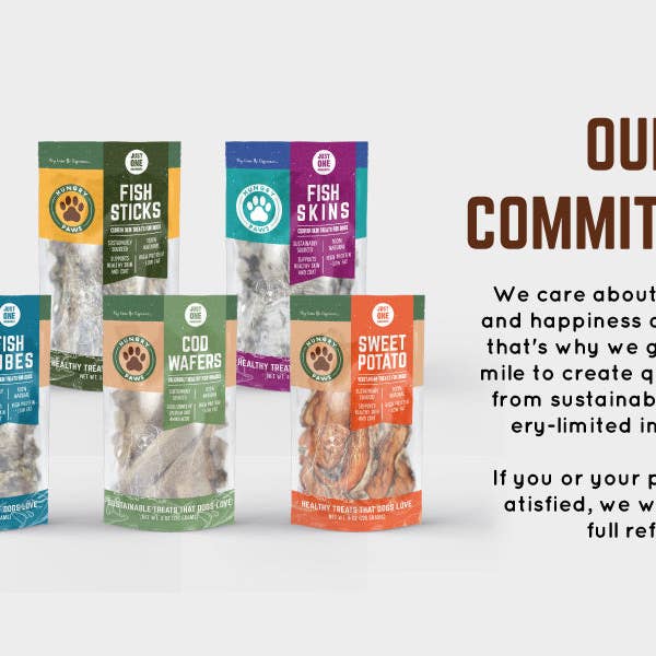 Hungry Paws - Wholesale Pet Treats - Dog - Salmon Skin for Dogs - 5 oz MSC3