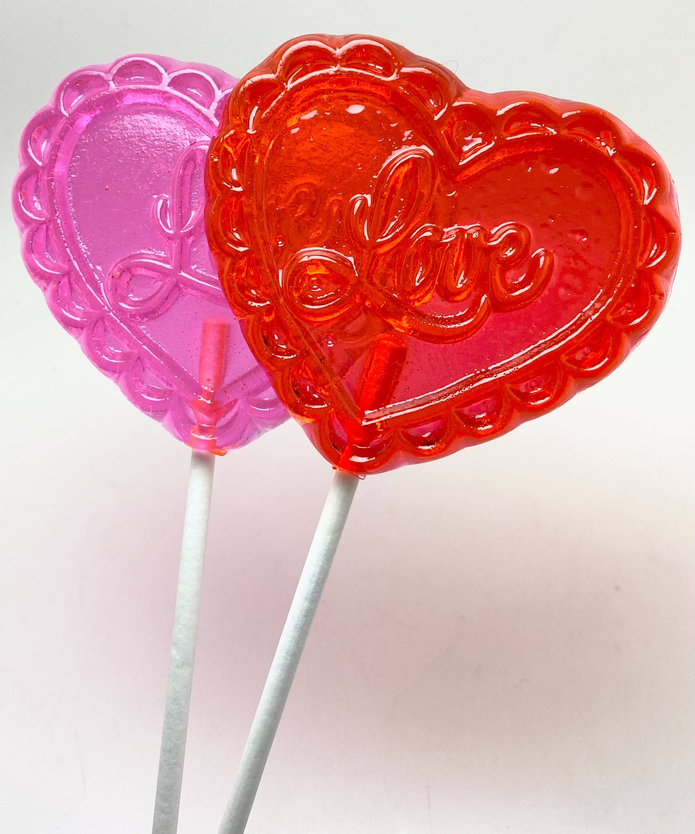 Lollipops by Candied Cakes - Wholesale Lollipop - LARGE 3 1/4" FILIGREE HEART LOLLIPOPS0