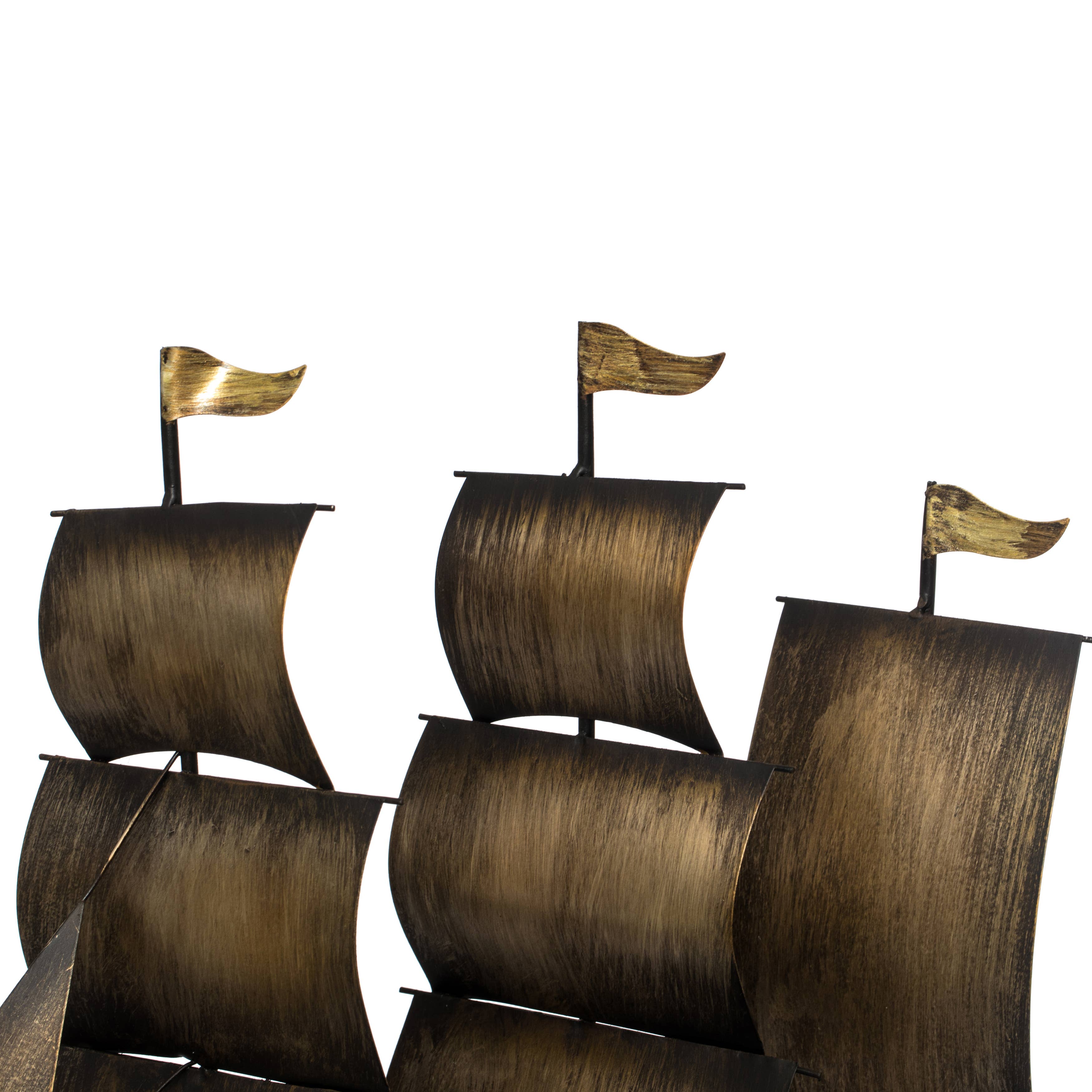 Quickway Imports – Engroshandel Bordpynt – Nautisk boligindretning Metal Sejlbåd Centerpiece Ship Decor5