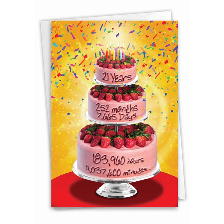 NobleWorks - Venta al por mayor Tarjetas de cumpleaños - Tarjeta de cumpleaños, recuento de 21 años