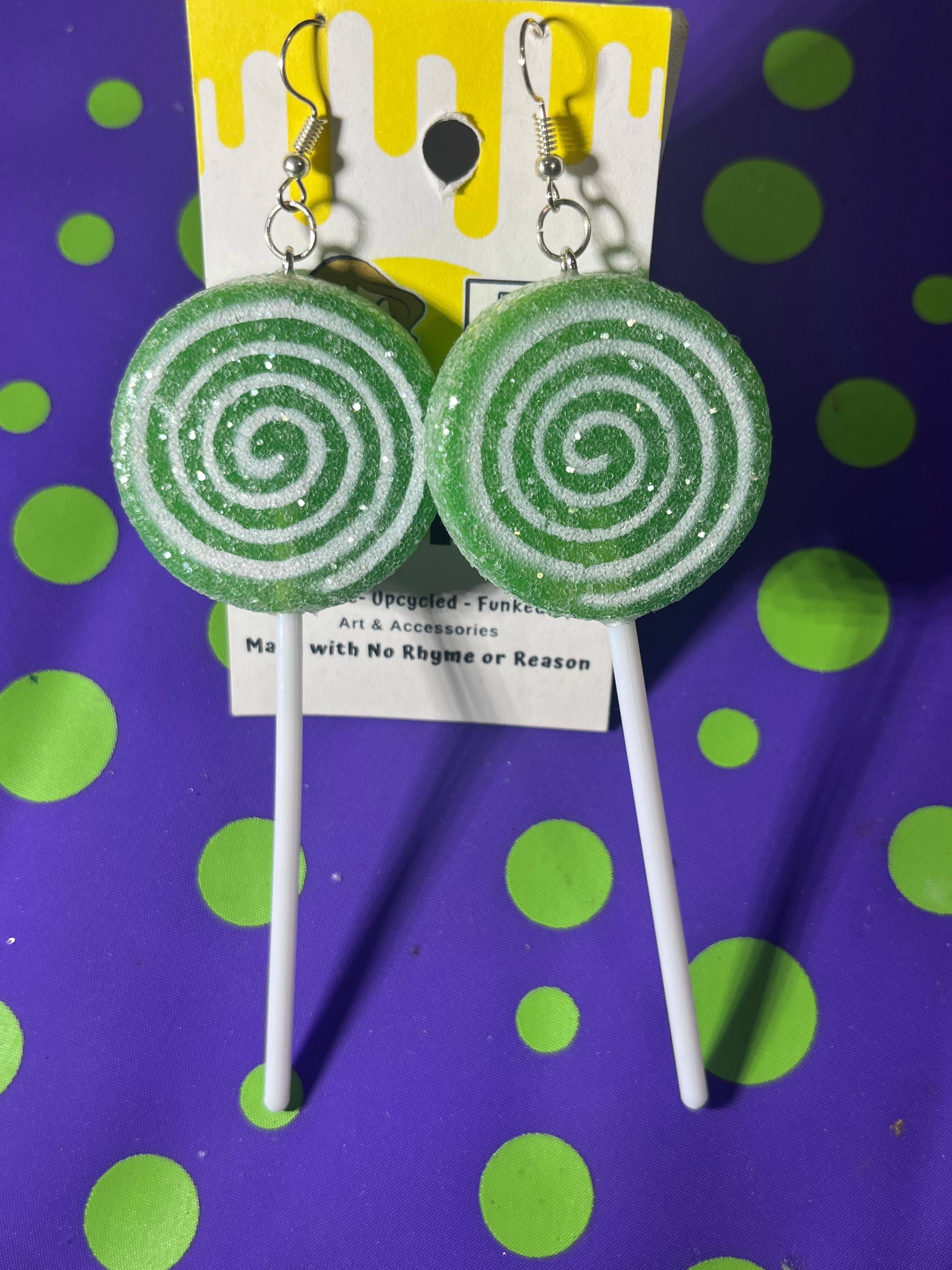 NO RHYME OR REASON ART - Vendita all'ingrosso Orecchini pendenti - Orecchini Glitter Lollipop - Verde5