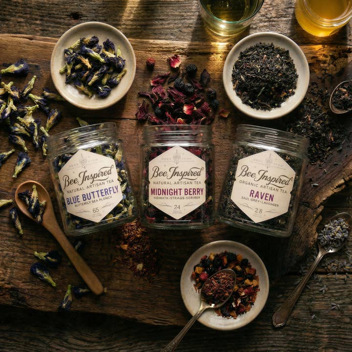 Bee Inspired - Wholesale Loose Tea - Blue Butterfly Tea | Loose-Leaf Butterfly Pea Flower Tea7