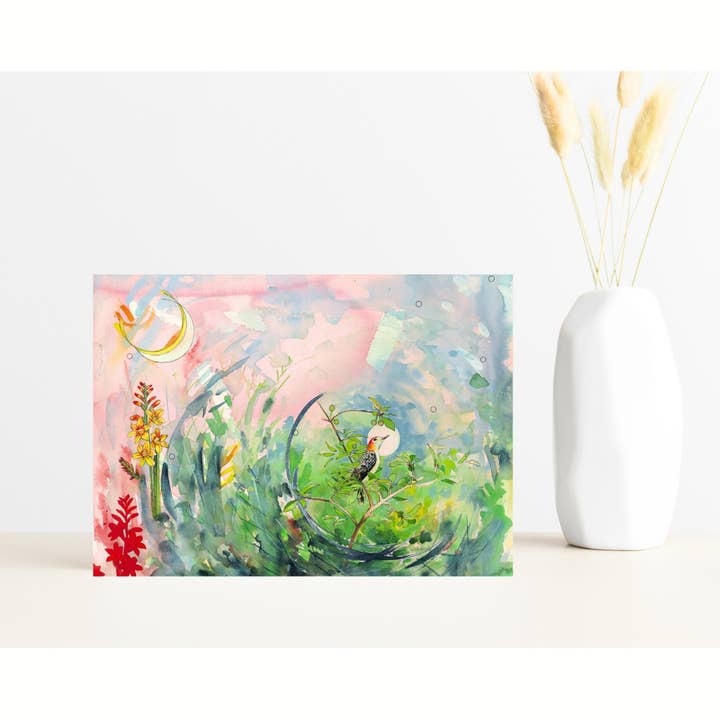 Fain House - Wholesale Everyday Greeting Card - "Red & Green" Greeting Card 5x7 w/ Envelope 2