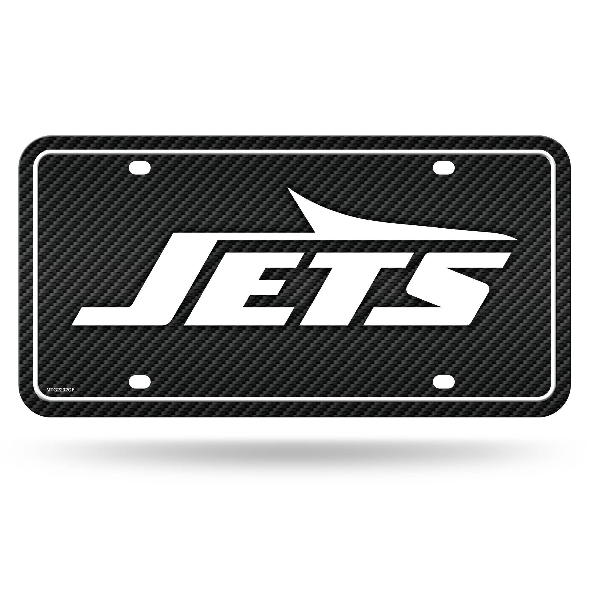 Rico Industries - Wholesale Car Decorative Charm - Unisex - NFL Football New York Jets Carbon Fiber Design Metal Tag0