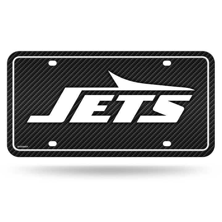 Rico Industries - Wholesale Car Decorative Charm - Unisex - NFL Football New York Jets Carbon Fiber Design Metal Tag