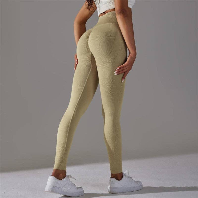 FurDecoration – Engroshandel Sports-/loungeleggings – til kvinder – Seamless træningsleggings med jacquard og effektfuld peach butt lift7