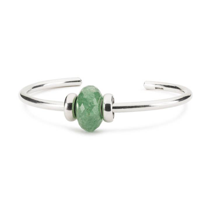 Green Aventurine Silver Bangle for wholesale by Trollbeads UK