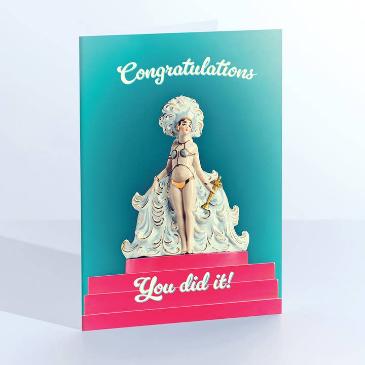 Je Hebt Het Gedaan Showgirl Gefeliciteerd Kaart voor wholesale door Ornament Art
