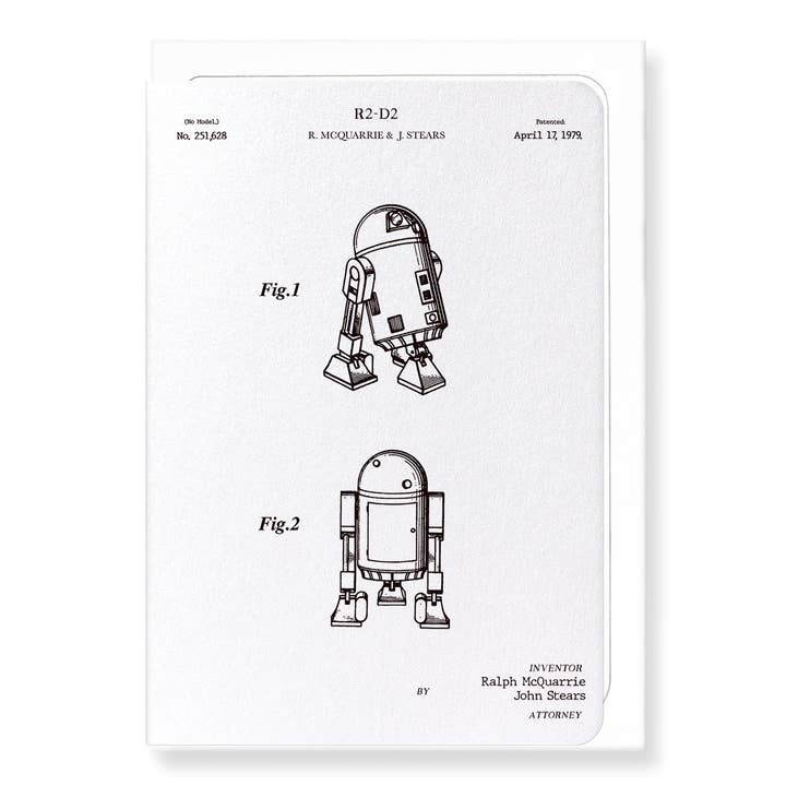 PATENT OF R2-D2 (1979): Greeting Card for wholesale by Ezen Trade