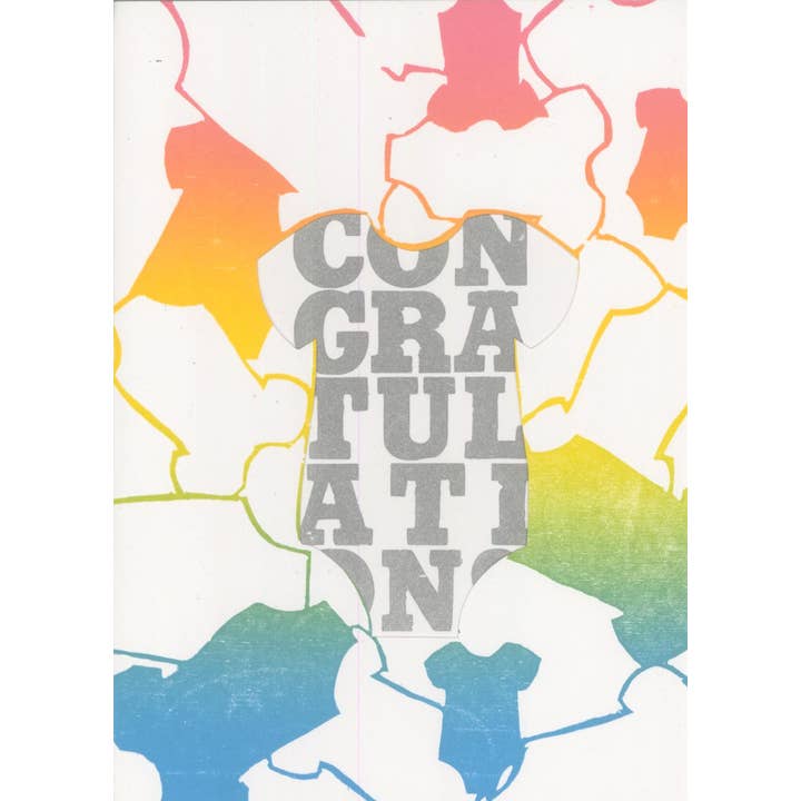 Onesie Die Cut Card for wholesale by Hatch Show Print