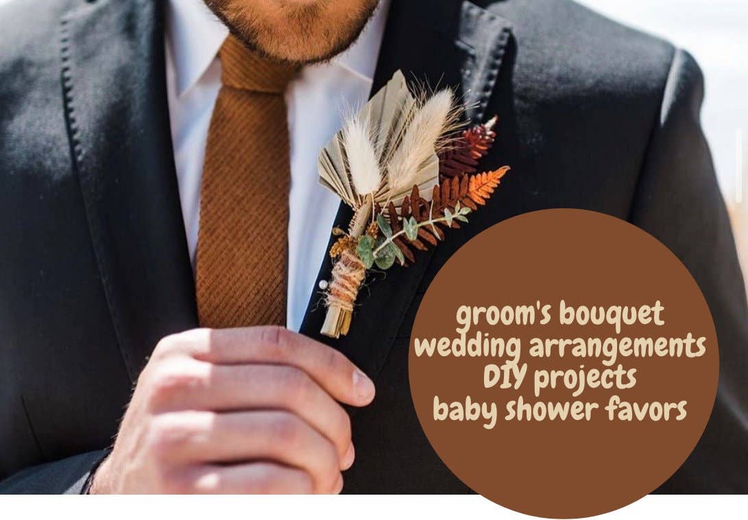 MY BOUQUETS - Vendita all'ingrosso Fiori secchi/pressati - Code di coniglio essiccate a colori naturali, fiori secchi per matrimoni e decorazioni3