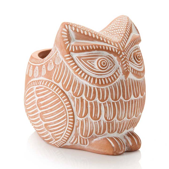 Owl Terracotta Planter for wholesale by SERRV International