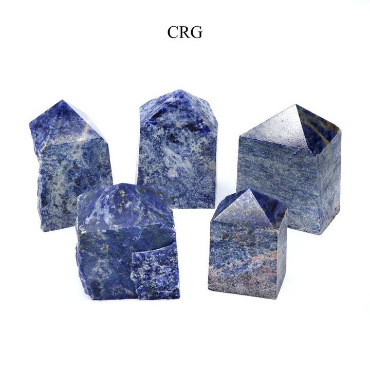 Punti Lucidi in Sodalite (1 Chilogrammo) Dimensioni da 1,5 a 3 Pollici Lotto All'ingrosso di Cristalli a Torre per la vendita all'ingrosso da parte di Crystal River Gems LLC