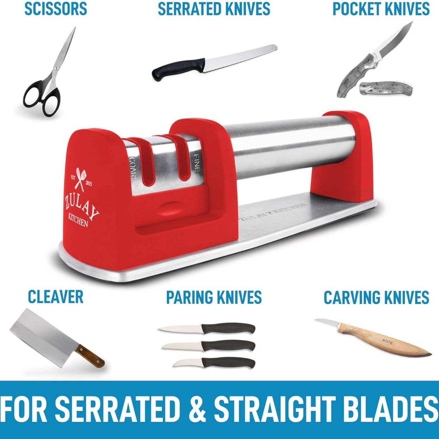 Zulay Kitchen - Wholesale Knife Sharpener - Premium Quality 2-Stage Knife Sharpener20