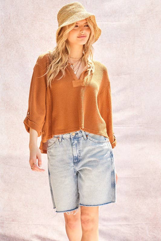 ILLA ILLA - Wholesale Gebreide top - Dames - Gebreide top met wafel11