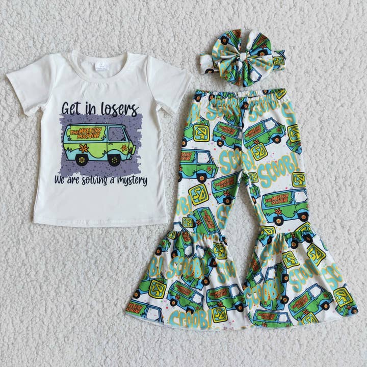 Yawoo Garments - Vente Ensemble haut et pantalon – enfant - Get in losers, nous résolvons un mystère chemise pantalon ensemble de vêtements pour enfants filles