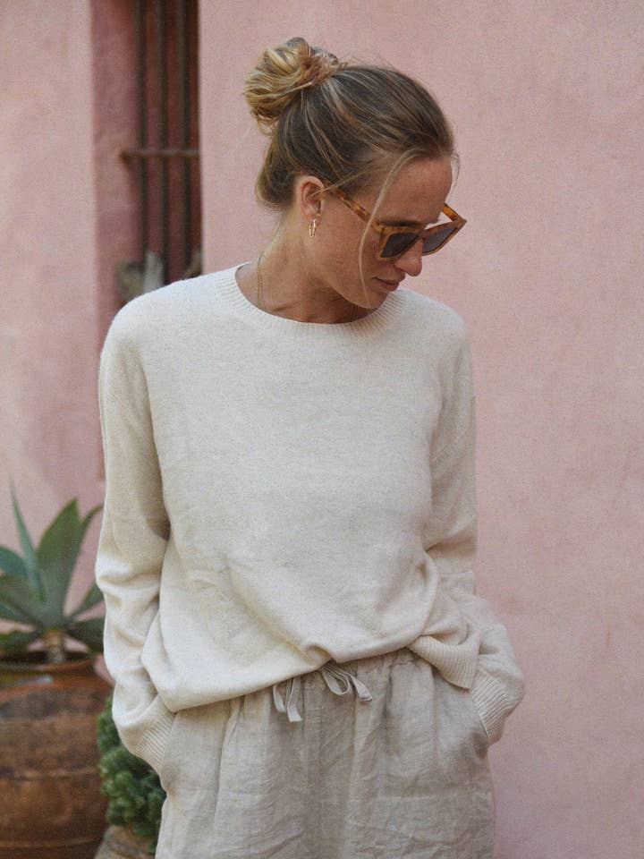 The Cashmere Cove Crew Neck // Moon for wholesale by Beachwood The Label