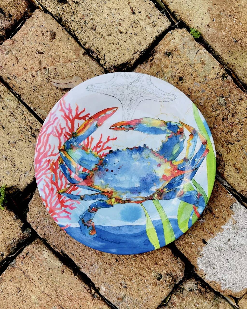 Bamboo Table - Wholesale Salad Plate - Oceana Coastal Crab Bamboo Salad Appetizer Plate6