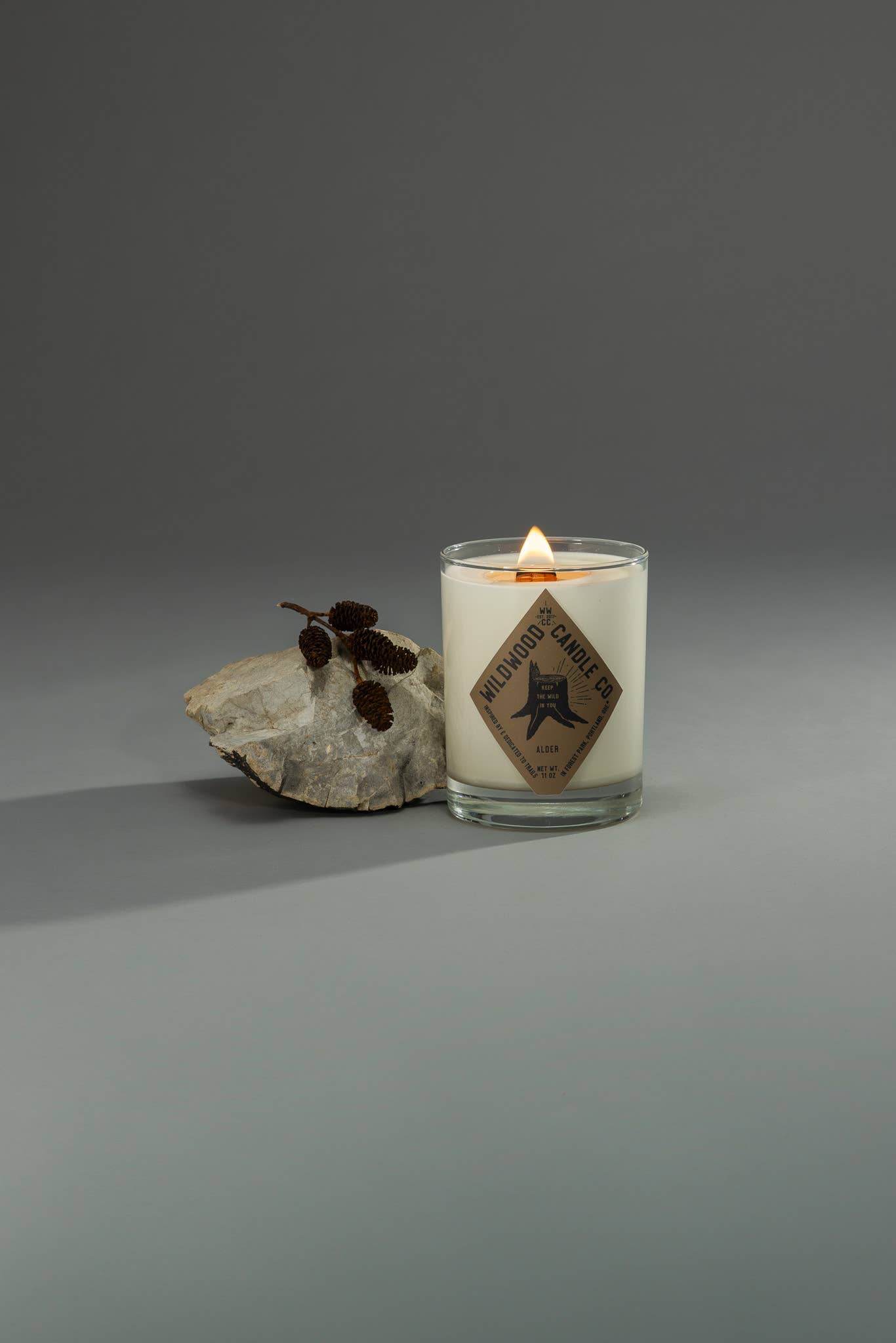 Wildwood Candle Co. - Wholesale Jar/Filled Candle - 11 oz Alder Soy Candle - Palo Santo Sandalwood1