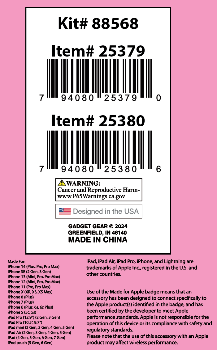 Novelty Brands - Wholesale Charging Cable - Charging Cable Variety Glitz & Glam Beaded 3 ft- 6/Display4