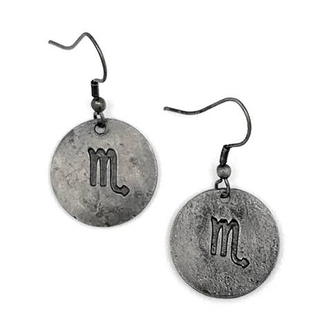 Scorpio Zodiac tin Glyph øreringe for engroshandel hos Anju Jewelry