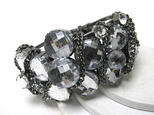 Jewelry Max - Venta al por mayor Brazalete - BRAZALETE DE CRISTAL CON DISEÑO GEOMÉTRICO (A343)0