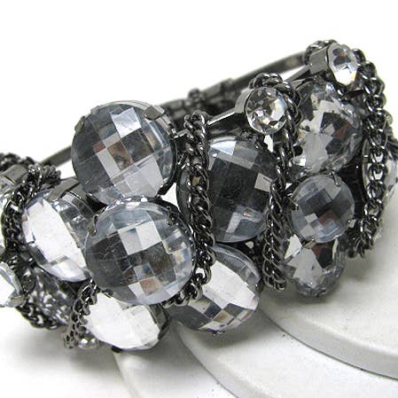 Jewelry Max - Wholesale Bangle Bracelet - ( A343 )  GLASS GEOMETRIC DESIGN BANGLE BRACELET0