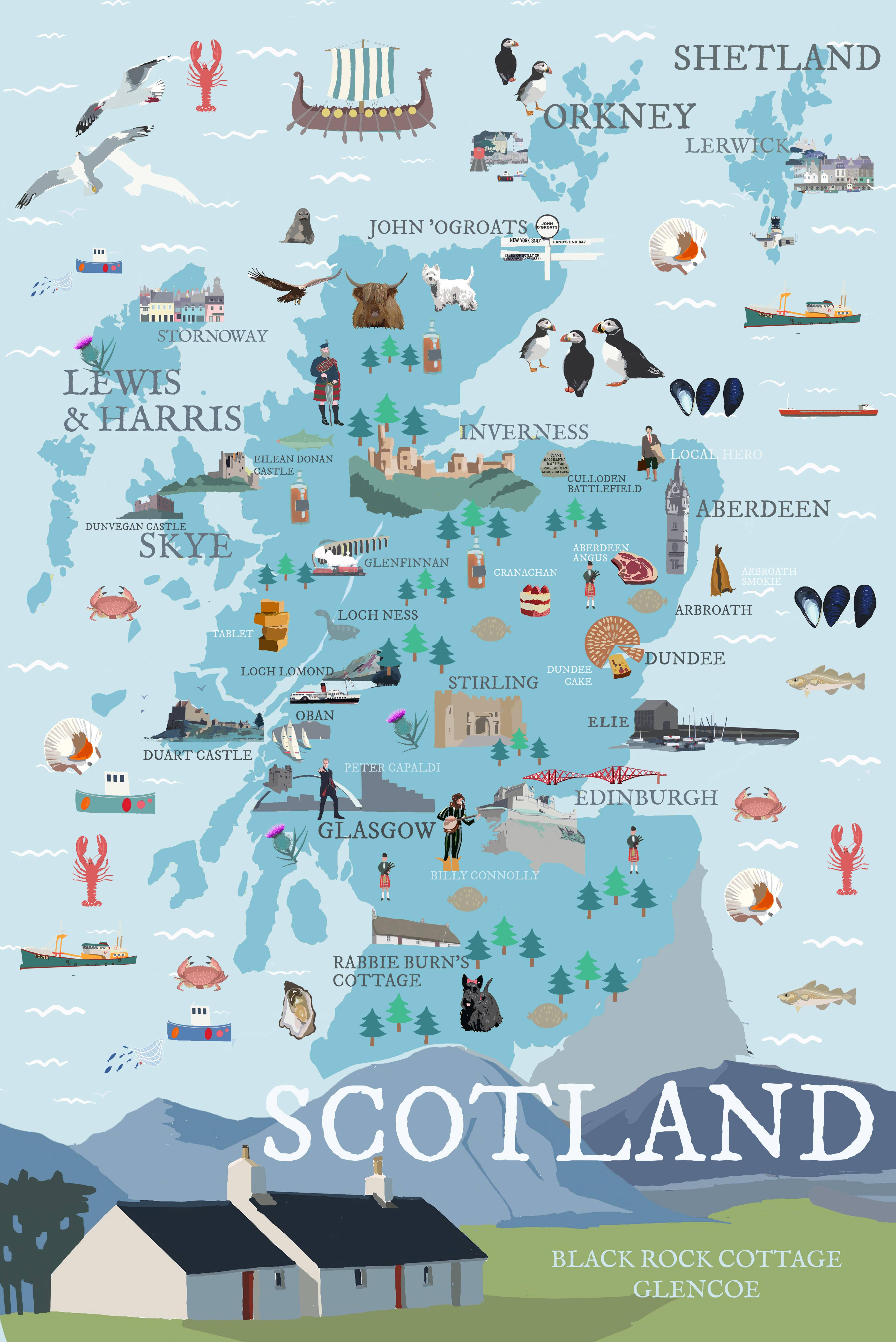 BETTY BOYNS MAPS - Vendita all'ingrosso Calamite - Magnete da Frigo con Mappa Illustrata32