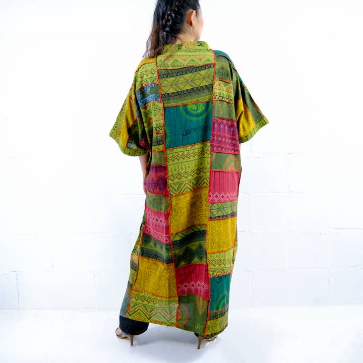 Karma Nepal Crafts - Wholesale Kimono - Women's - Patchwork Cotton Long Oversized Duster