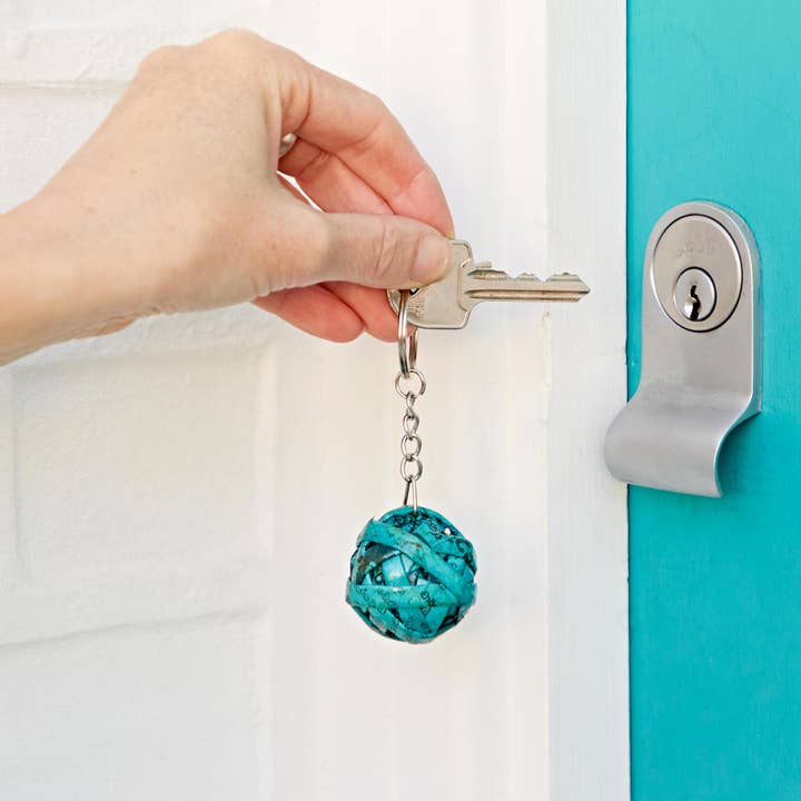 The Paper High Gift Company Limited - Wholesale Keychain - Women's - Recycled Newspaper Ball Keyring - Key Chain