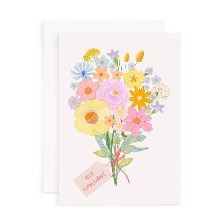 Things in Spanish - Vente Cartes d'anniversaire - Carte Bouquet Joyeux Anniversaire0