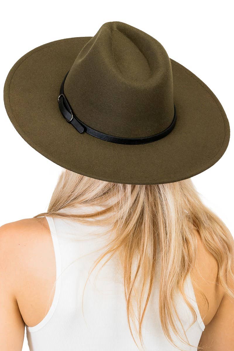 Cap Zone - Wholesale Fedora - Women's - Premium Two Tone Fedora Wide Brim With Belt 23