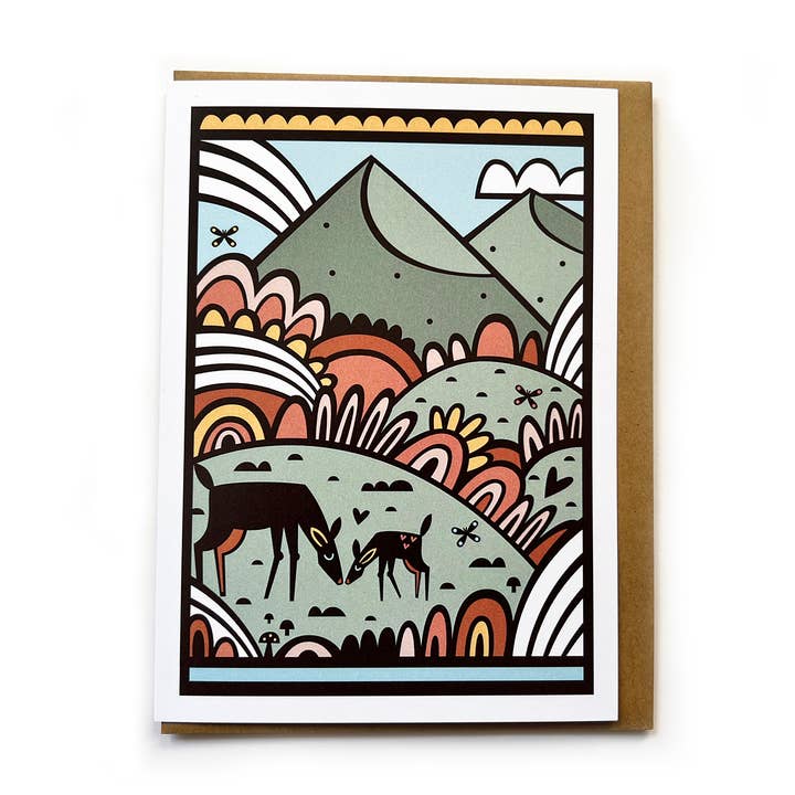 Mountain Meadow Blank Greeting Card for wholesale by Allie Ogg