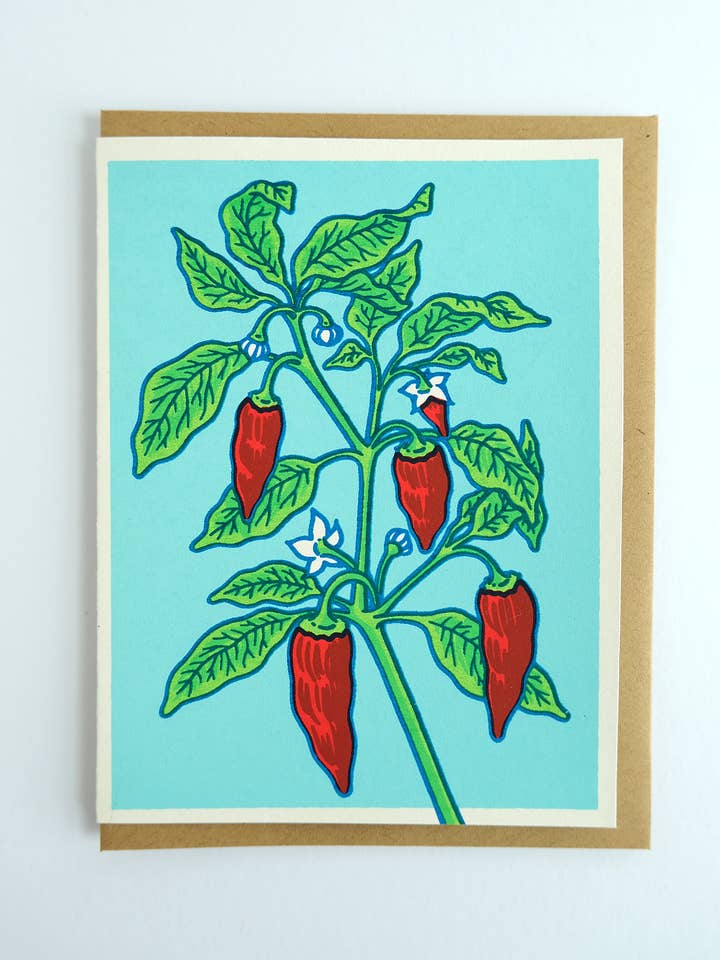 Hot Pepper Card for wholesale by Sparkwell Press