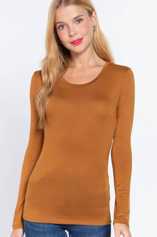 Active Basic | Active USA - Venta al por mayor Jersey corto de punto - Mujer - Top de manga larga con cuello redondo16