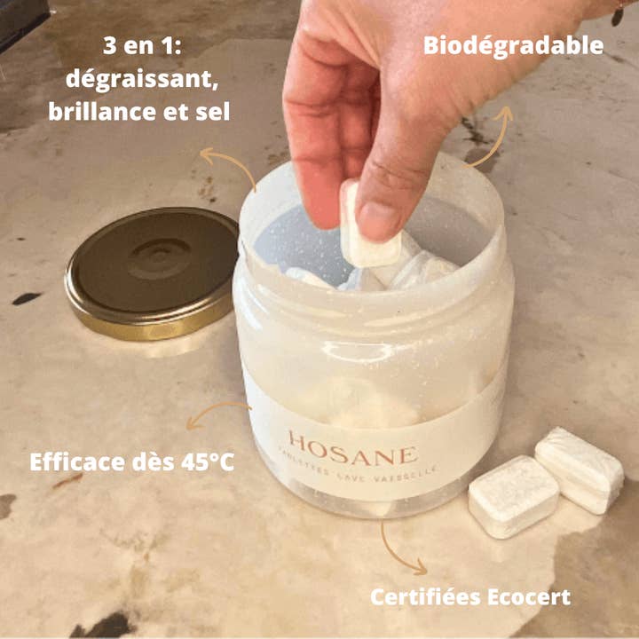 Hosane - Wholesale Dish soap - DISHWASHER TABLET POT - REFILLABLE - ECOCERT1