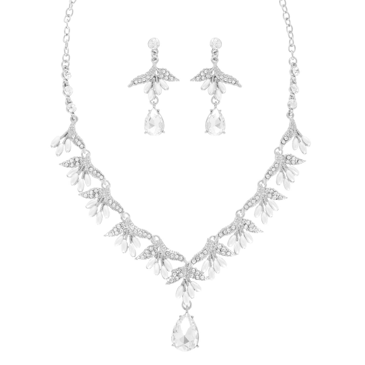 SP Sophia Collection - Vente Colliers à pendentif - Ensemble de colliers en forme de larme en forme de perle florale 2