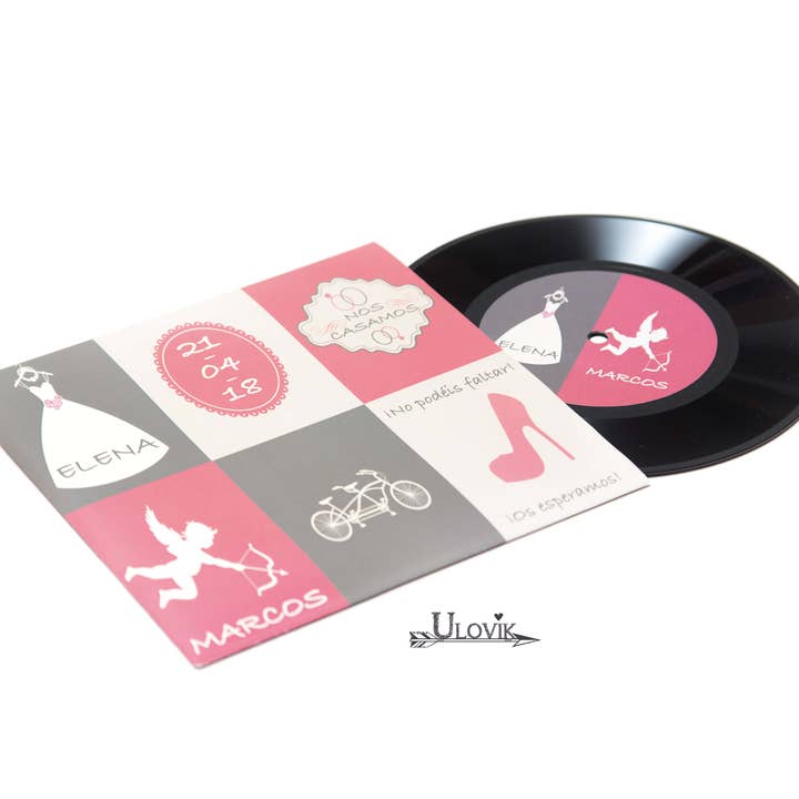 Wedding Invitation Vinyl Record “Cupid” for wholesale by Ulovik