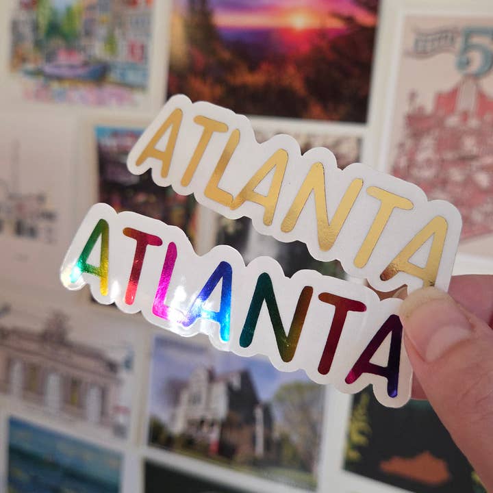 Autocollant Transparent Atlanta en Feuille pour la vente par Lucky Dog Design Co.
