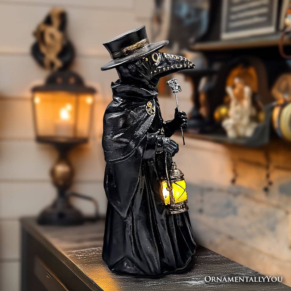 OrnamentallyYou - Wholesale Decoratief beeldje - Plague Doctor Creepy Home-beeldje, 8" LED Haunted Halloween4
