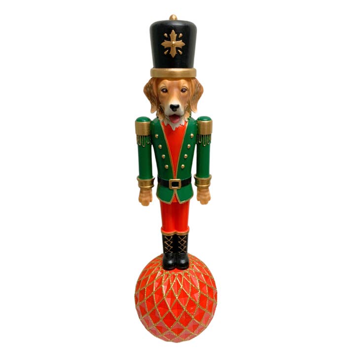 David Christopher's Collection - Wholesale Holiday Nutcracker - Golden Retriever Nutcracker Resin Christmas Décor 16"