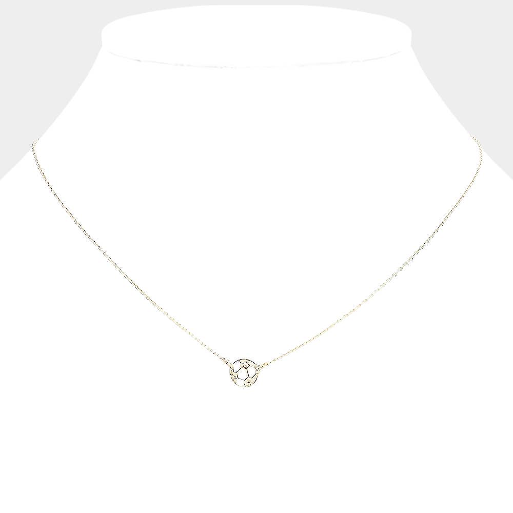 Sensibling Corp. - Wholesale Pendant/Charm Necklace - Brass Metal Cutout Soccer Ball Pendant Necklace1