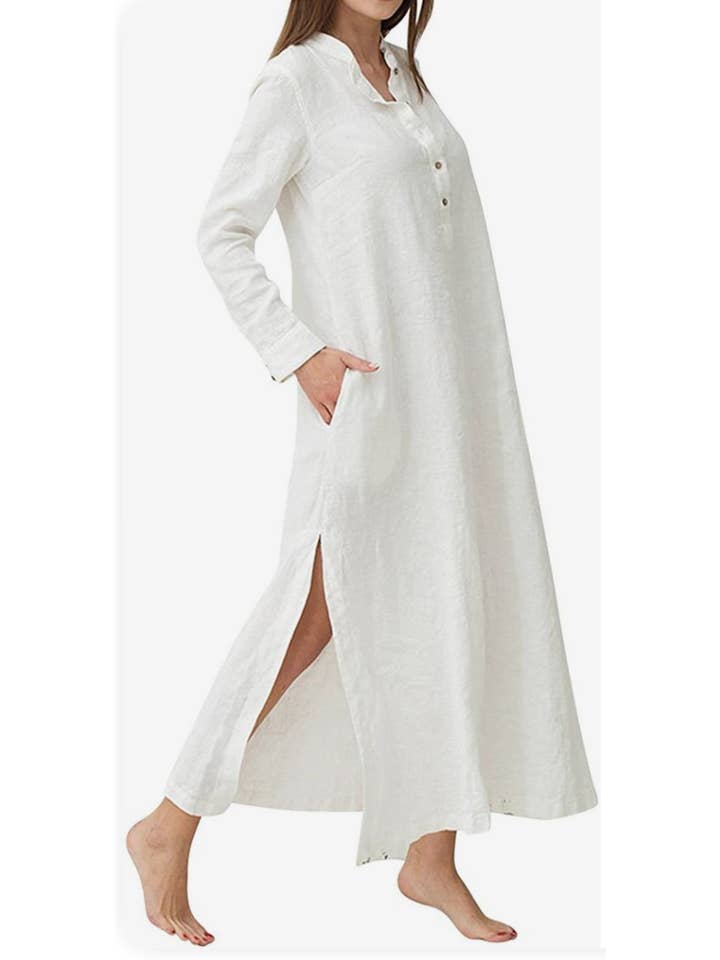 SHEETAL Linen Cotton Fashionable Long Loose Kurta Dress for wholesale by Ayurvastram