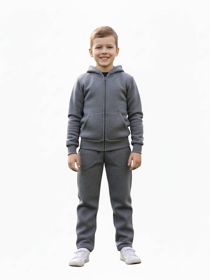 Conjunto Polar con Cremallera D Gris 4-16 Unisex para venta al por mayor de Unik