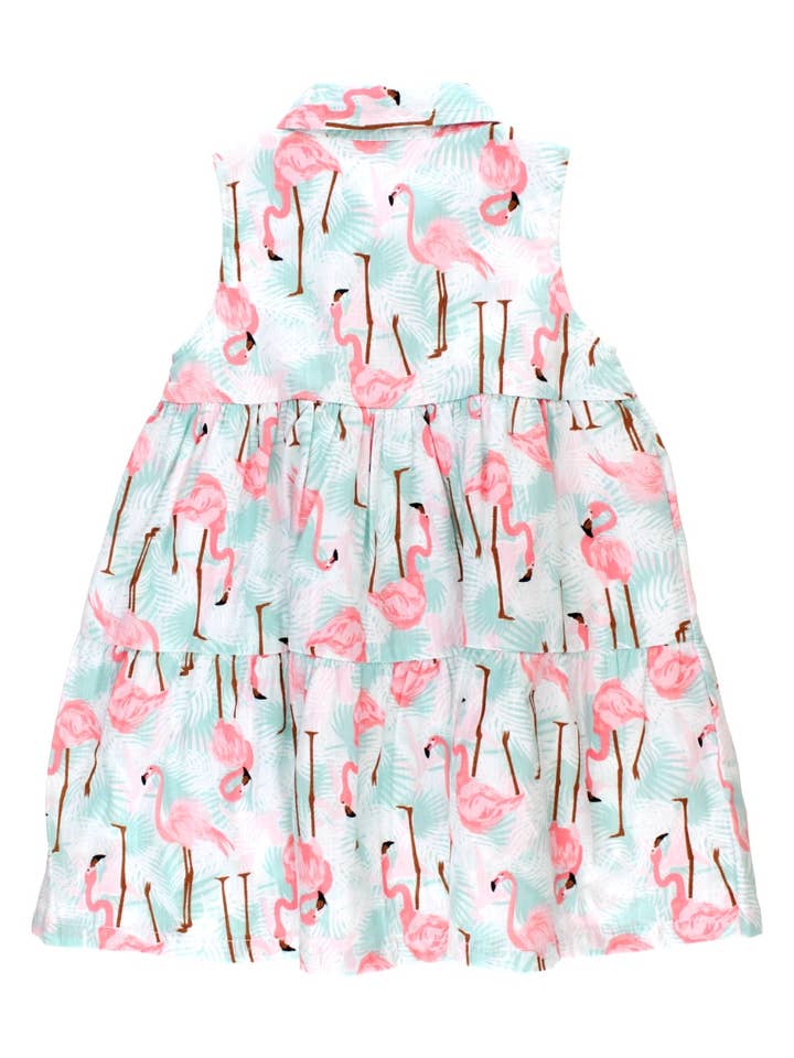 Multi Color Girls Vibrant Flamingo Tiered Shirt Dress
for wholesale on Faire3