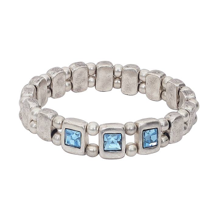 Handmade Crystal Pewter Bracelet - 2931 for wholesale by Chanour