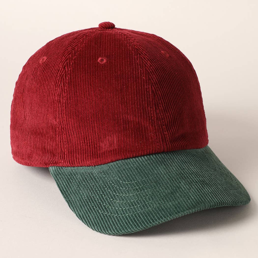 Fashion City - Wholesale Baseball Cap - Unisex - Corduroy Two-Tone Adjustable Baseball Cap40