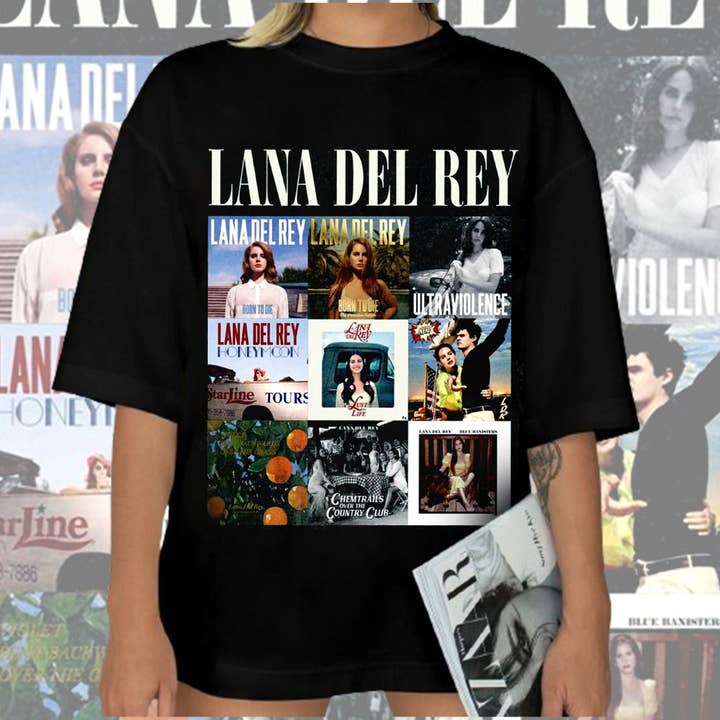 Lana Del Rey Album Collage T-Shirt for wholesale by TheKingShirt
