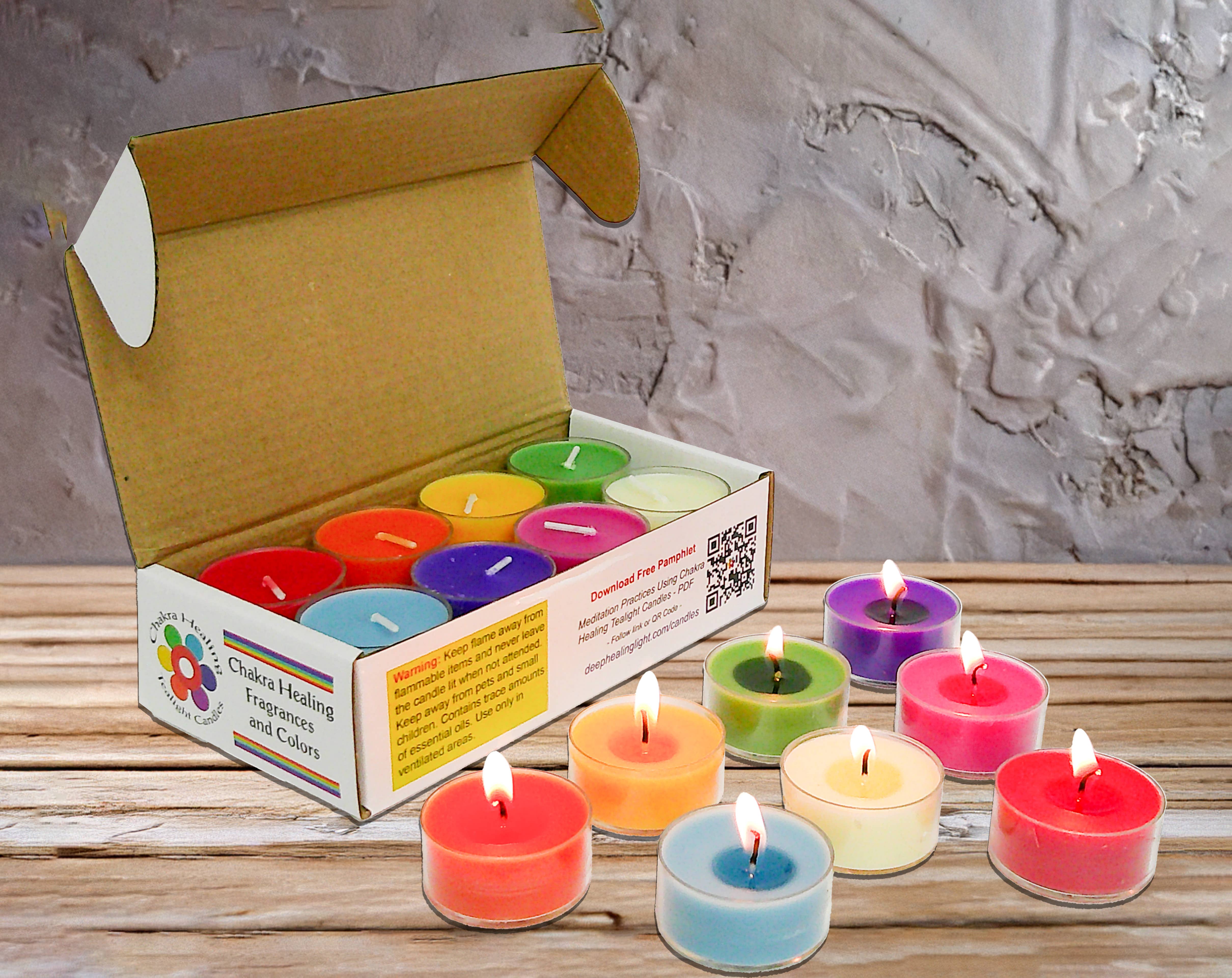 Deep Healing Light - Wholesale Meditation Supplies - Chakra Healing Tealight Candles, Scented and Colored Candles2